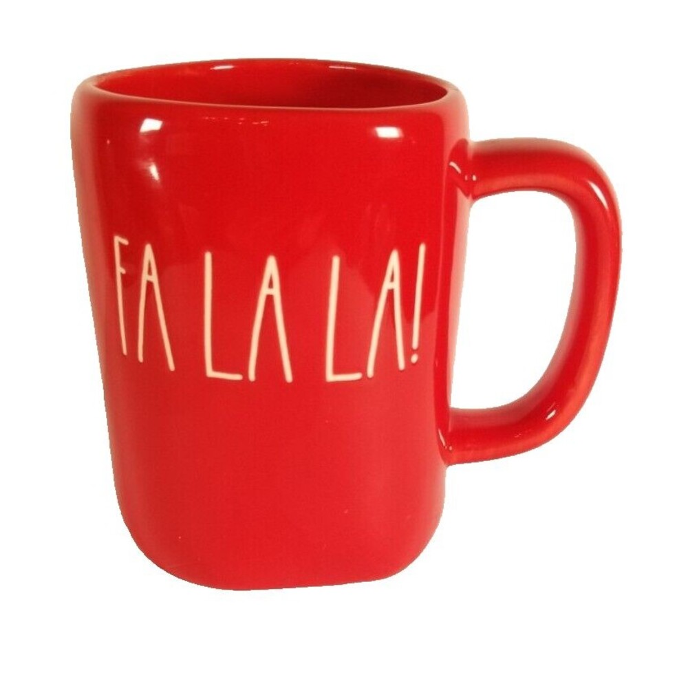 Rae Dunn Artesian Collection By Magenta Fa La La Mug Christmas Red NEW